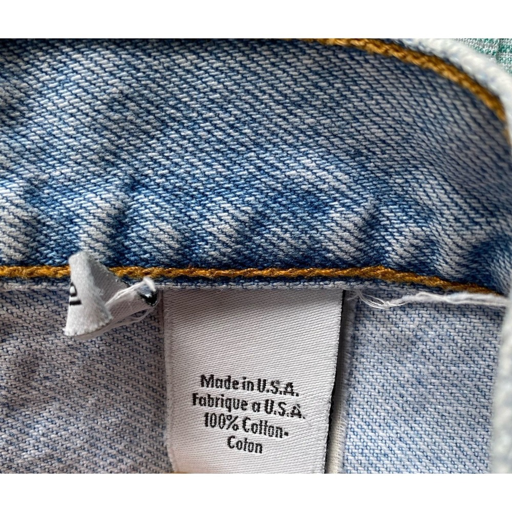 Vintage Calvin Klein Jean Mini Shorts Size 10 Blue Distressed High Rise Made USA - Picture 9 of 9